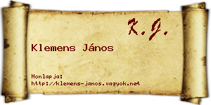 Klemens János névjegykártya