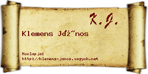 Klemens János névjegykártya