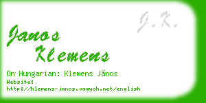 janos klemens business card